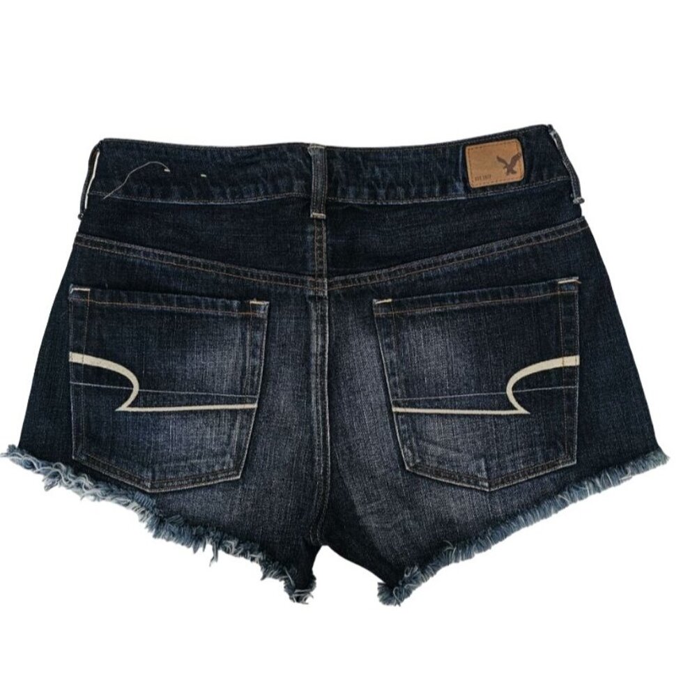 American Eagle Outfitters Women's Indigo High Rise Festival Denim Shorts Size 6 - Picture 3 of 12